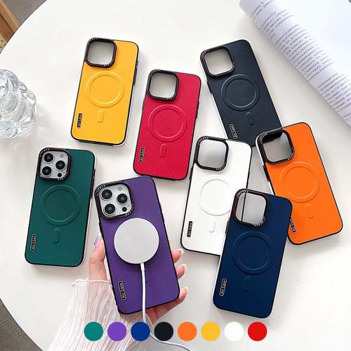 Magnetic leather phone case for iPhone series