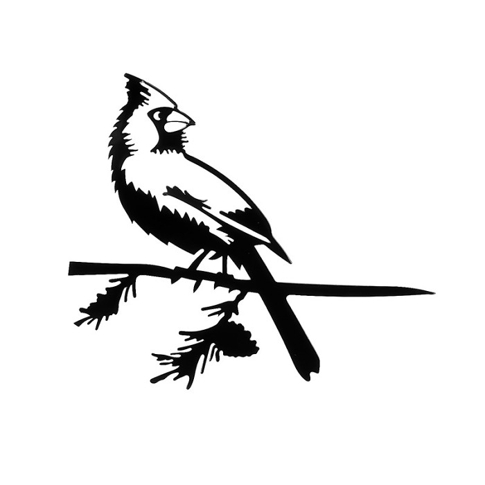 Metal Bird Cardinal Art Decoration - Buy 2 Free Shipping