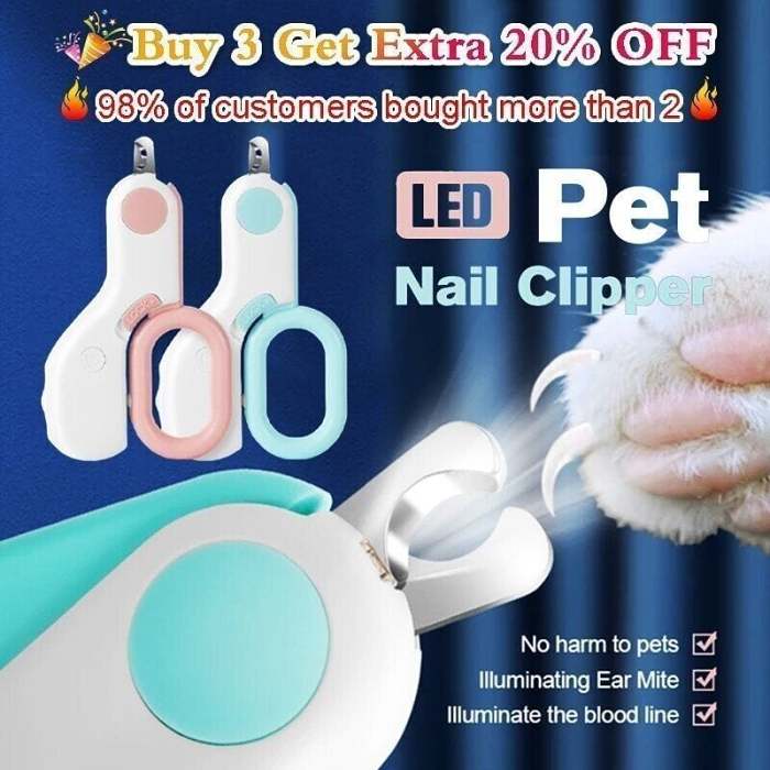 (New Year Hot Sale - Save 40% OFF) LED Pet Nail Clipper-Buy 3 Get Extra 20% OFF