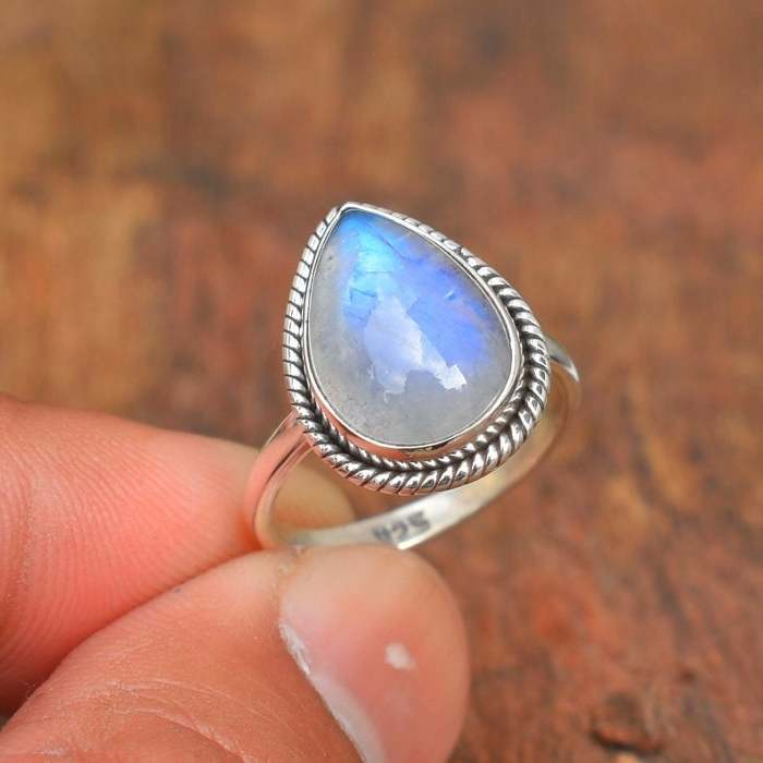 Handmade vintage boho moonstone ring - Buy 2 Free Shipping