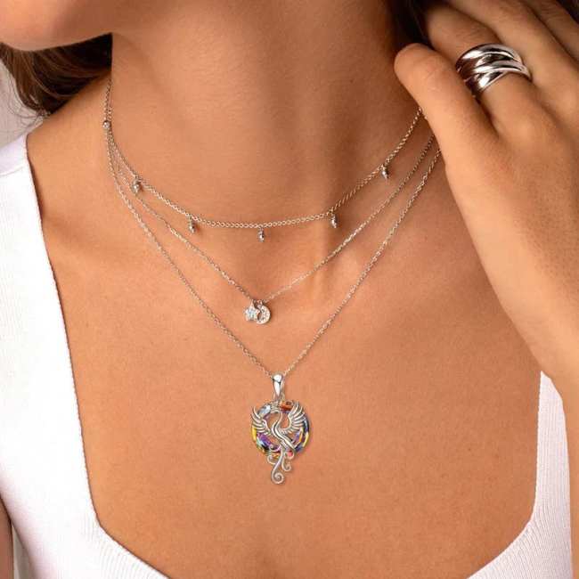 S925 Nirvana Rebirth Perfect Bloom Phoenix Necklace