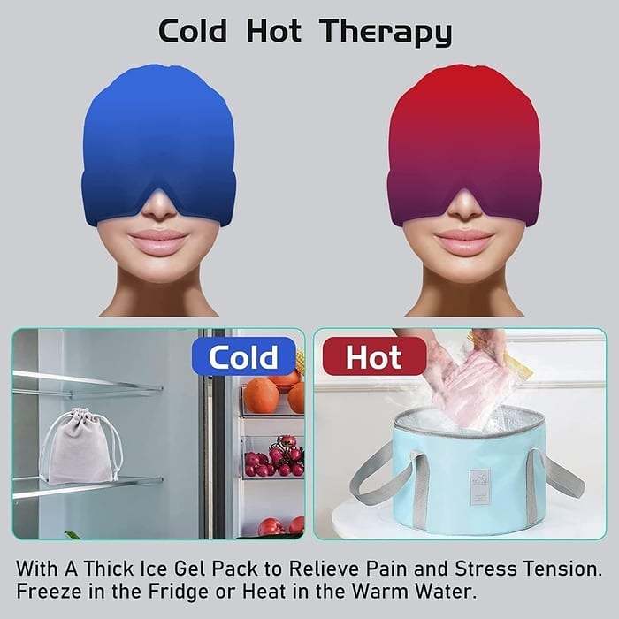 Hot & Cold Therapy Head Cap Migraine Relief Cap