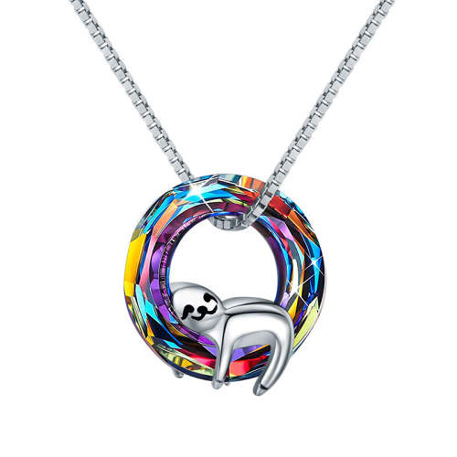 Crystal Sloth Necklace