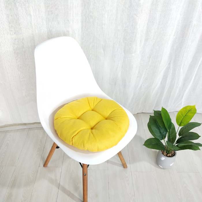 Hot Sale-Round solid color imitation linen cushion pad