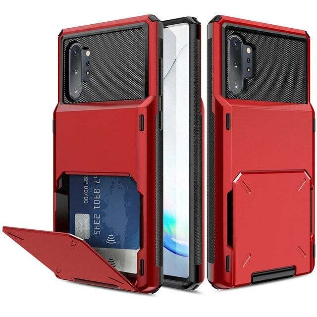 Flip Card Slots Business Armor Case For Samsung Galaxy Note 10 +