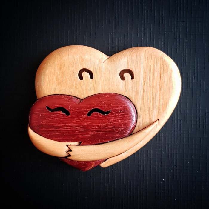 A Hug From My Heart For You (Handmade Wood Carvings)