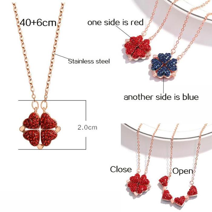 Magic Lucky Four Leaf Clover Necklace(Rose Gift Box Included)