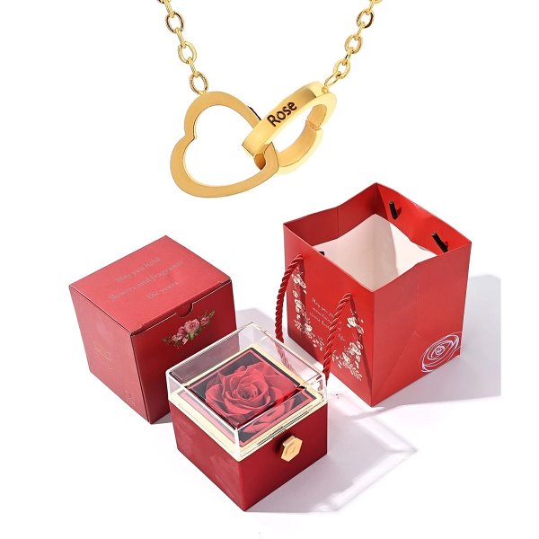 Valentine's Day Hot Sale-Eternal Rose Box - Engraved Necklace & Real Rose