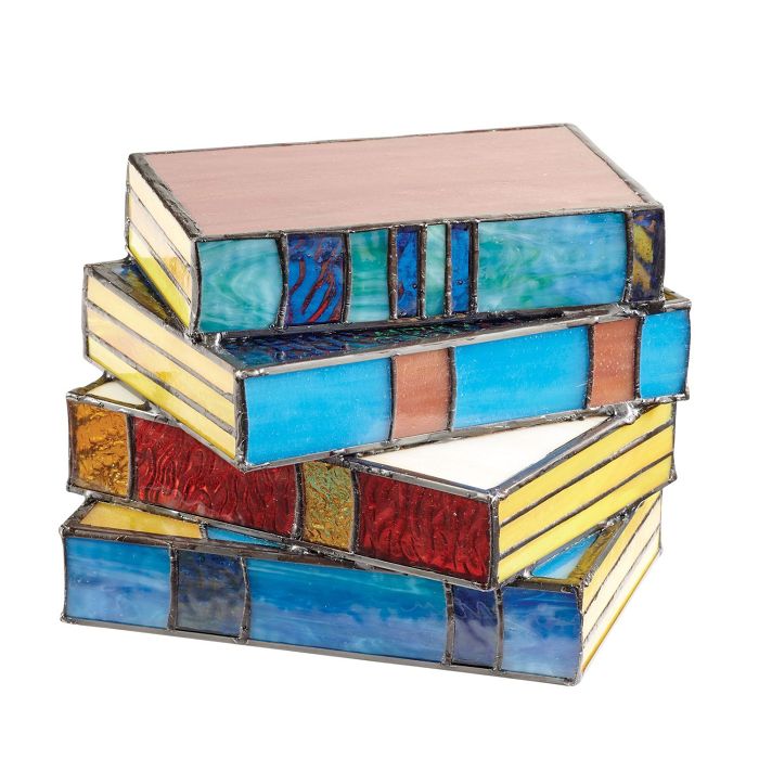 Stained  Stacked Books Lamp