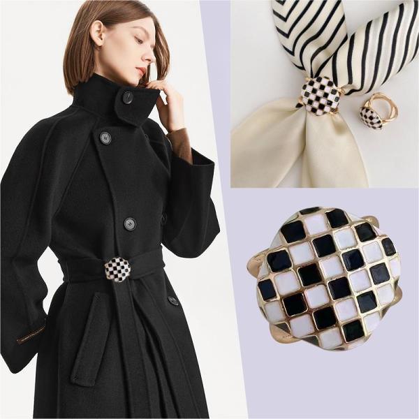 Women's Elegant Pearl Floral Scarf Ring Clip