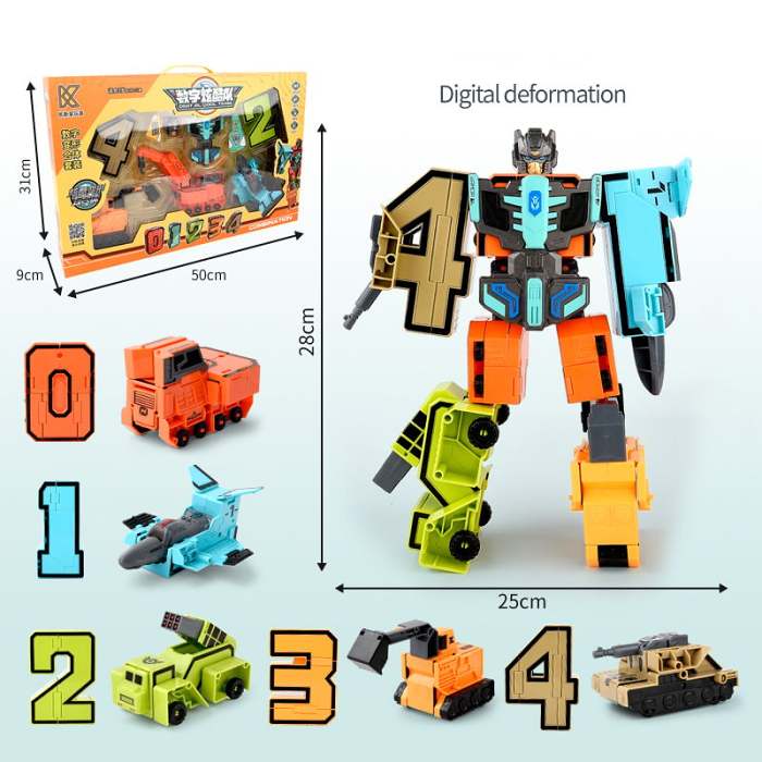 Number Transforming Toy Car Robot