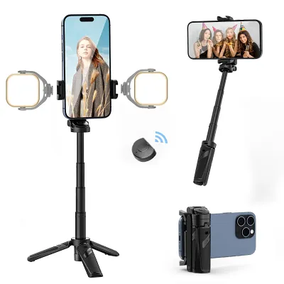 2024 HOT SALEMini foldable selfie stick Tripod with Detachable Rem