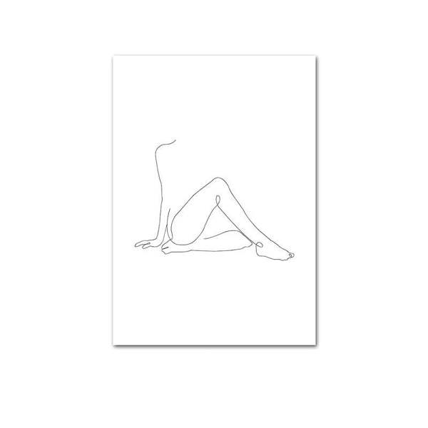 Abstract Botanical Canvas Drawing Style  Home Decor