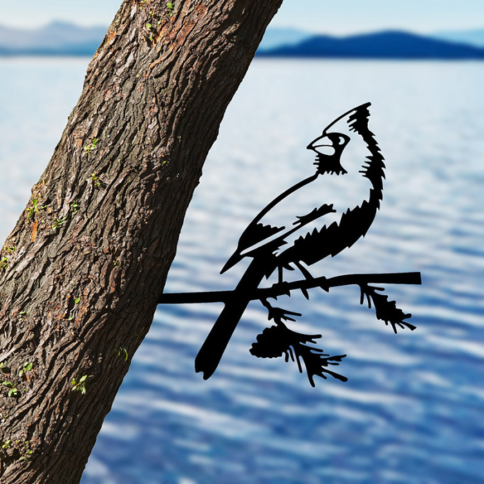 Metal Bird Cardinal Art Decoration - Buy 2 Free Shipping