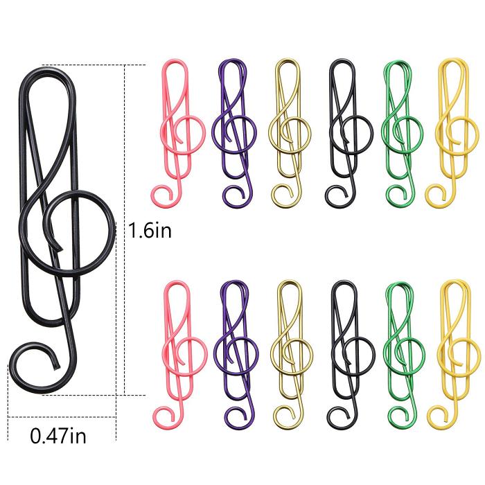 Music Multicoloured Metal Paper Clips