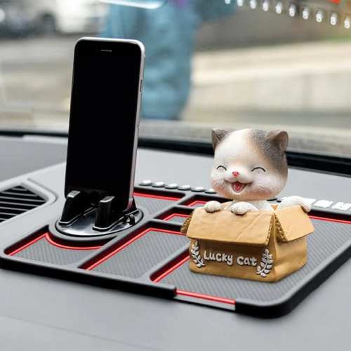 Anti-slip mat with mobile phone holder