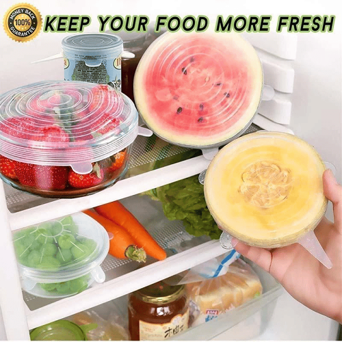 (CHRISTMAS SALE NOW-48% OFF) Silicone Fresh Keeping Lids 6Pcs(BUY 3 GET 2  FREE SHIPPING)