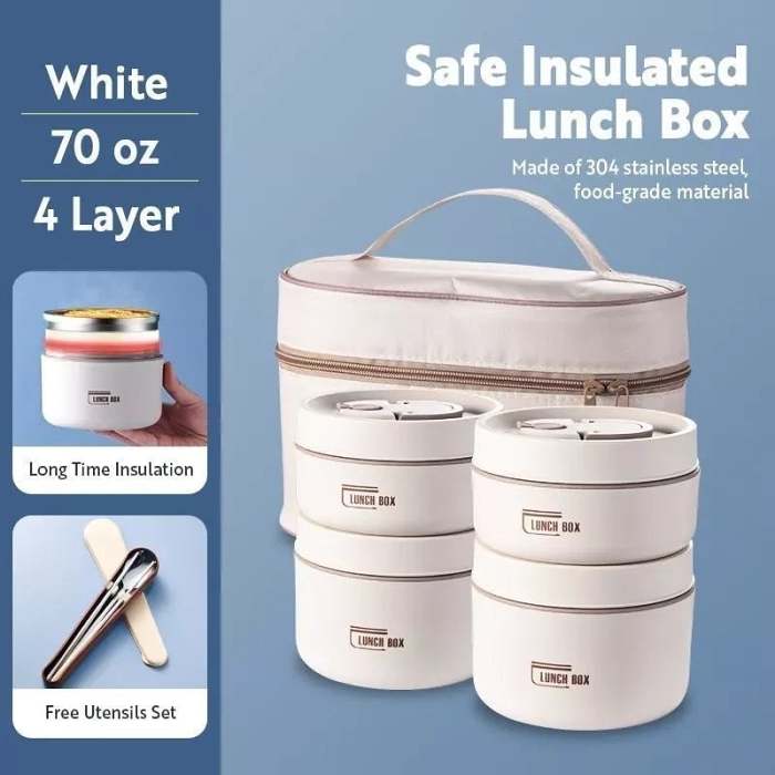 Portable Insulated Lunch Container SET