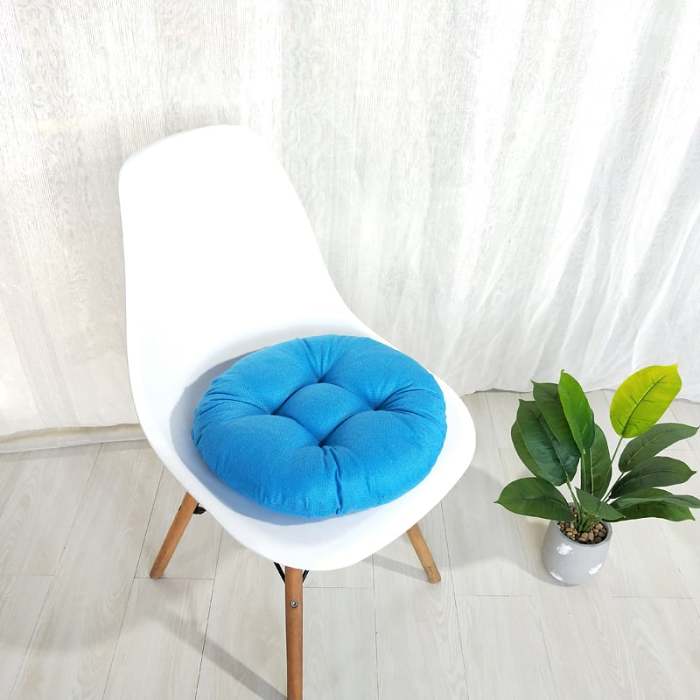 Hot Sale-Round solid color imitation linen cushion pad