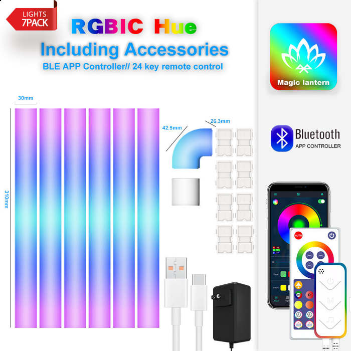 RGB Splicing Remote Control Smart Creative Atmosphere Light Wall Light