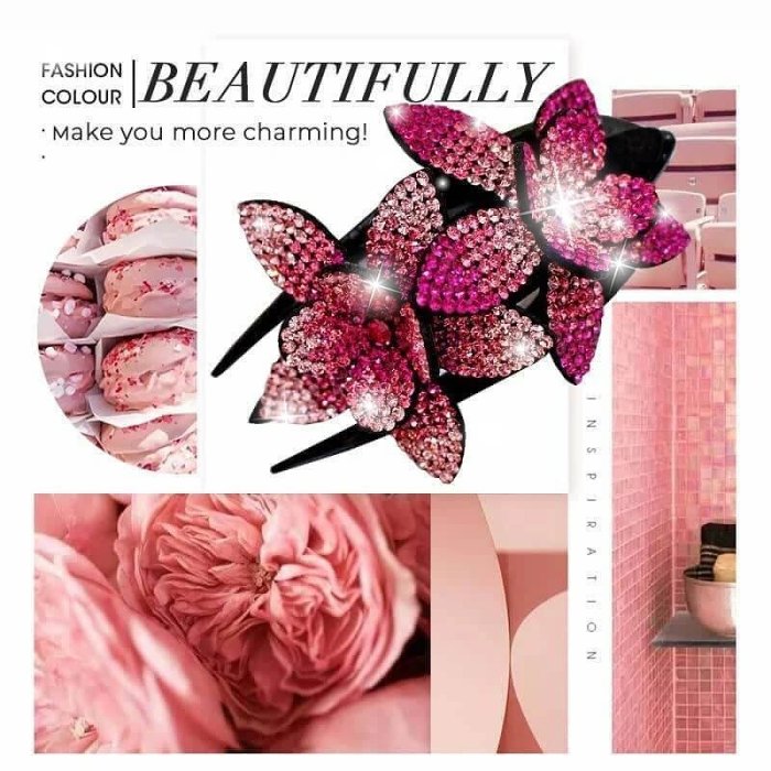 (Last Day Flash Sale-50% OFF) Rhinestone Double Flower Hair Clip -