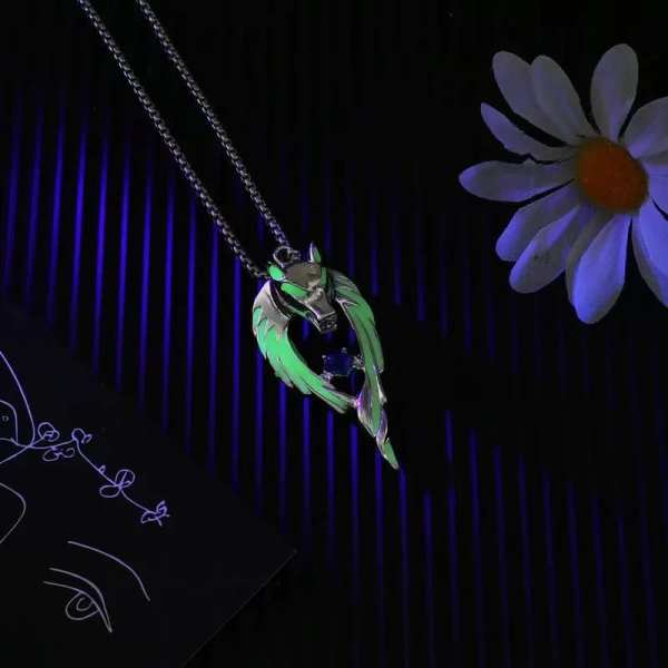 Glowing wolf necklace--SAVE A WOLF