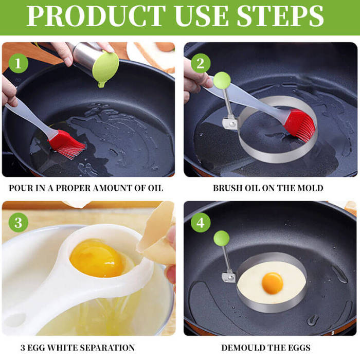 Home Essentials-Stainless Steel Fried Egg Molds