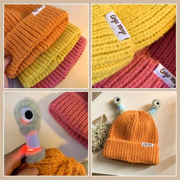 HOT SALE - 49% OFFWinter Parent-Child Cute Glowing Little Monster Knit Hat