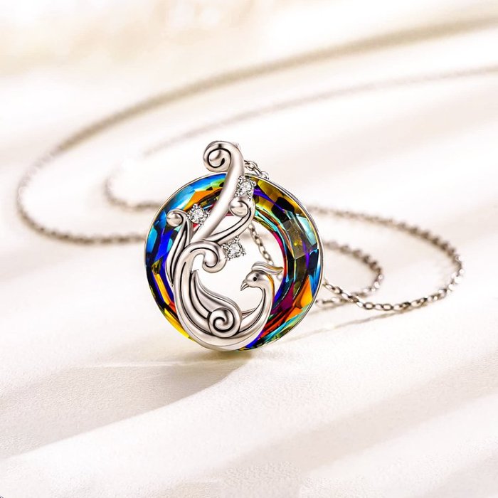 Colorful Crystal Phoenix Necklace