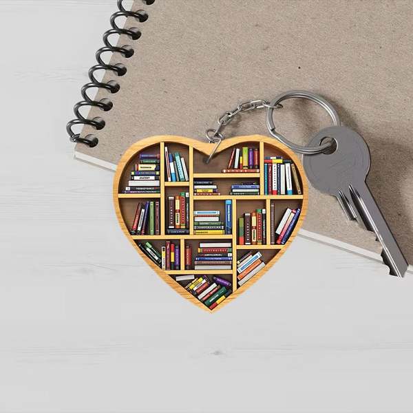 Book Lovers Heart Ornament(2D Flat)