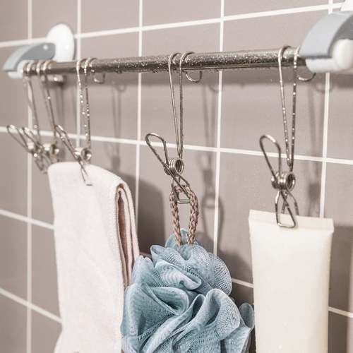 Stainless Steel Long Tail Clip with Hooks--4 PCs/Set