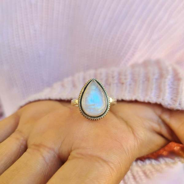 Handmade vintage boho moonstone ring - Buy 2 Free Shipping