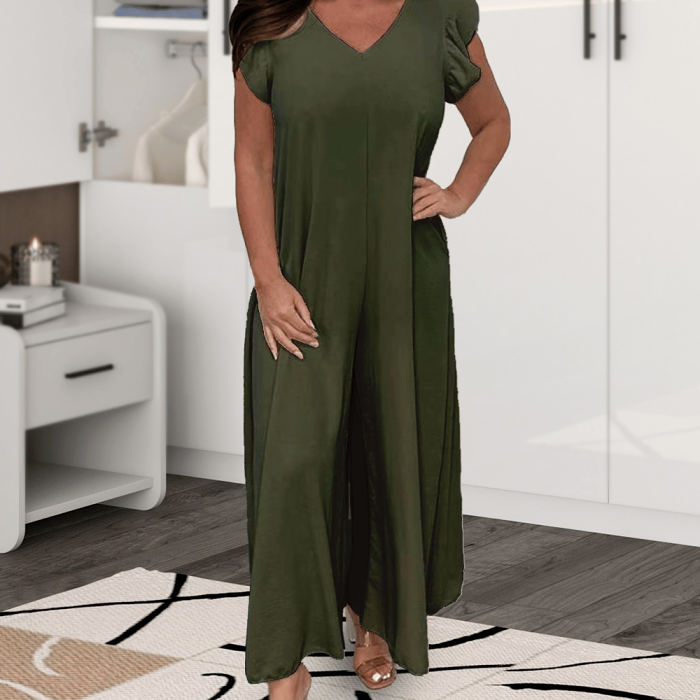 2024 SUMMER NEW RUFFLED WIDE-LEG CASUAL JUMPSUIT