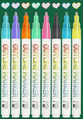 Terrain-hill Outline Marker Set (8 Colors)