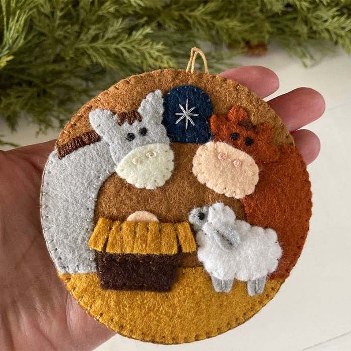 (2023 EARLY CHRISTMAS SALE - 49% )Felt Christmas Nativity Scene Embroidery Kit Home Ornament