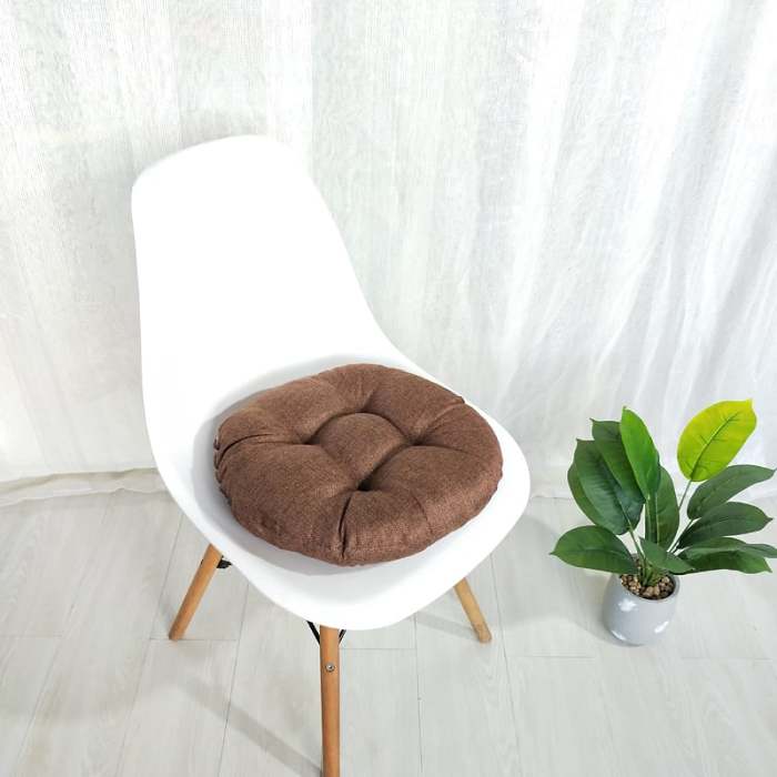 Hot Sale-Round solid color imitation linen cushion pad