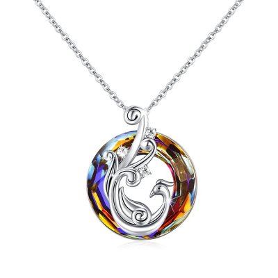 Colorful Crystal Phoenix Necklace