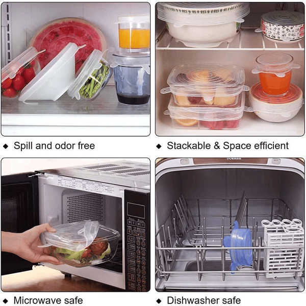 (CHRISTMAS SALE NOW-48% OFF) Silicone Fresh Keeping Lids 6Pcs(BUY 3 GET 2  FREE SHIPPING)