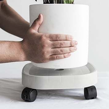 Mobile flower pot tray thickened resin universal wheel with water box