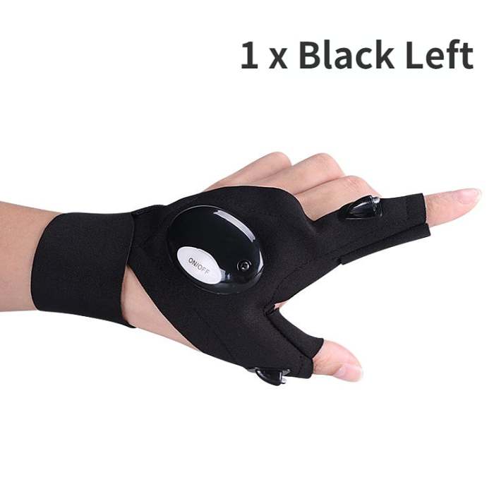 LED Flashlight Waterproof Gloves - Practical Durable Fingerless Gloves