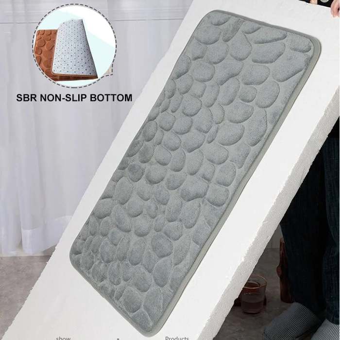 Cobblestone Embossed Bathroom Bath Mat