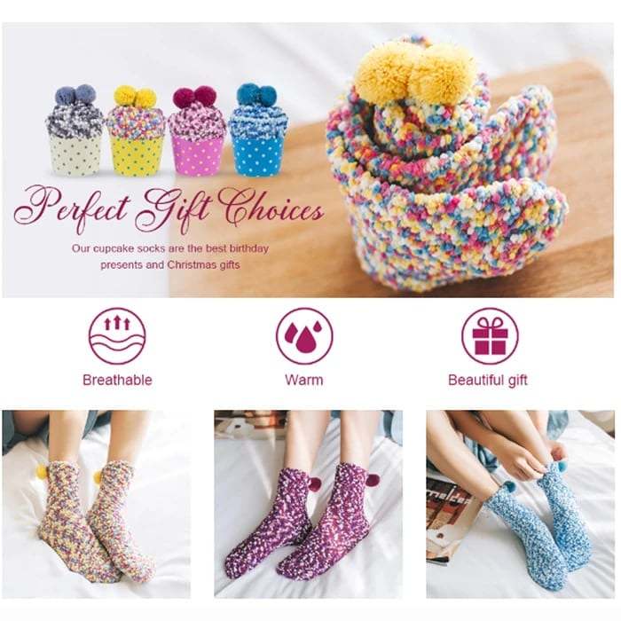 Winter Fuzzy Slipper Socks WIth Gift Box