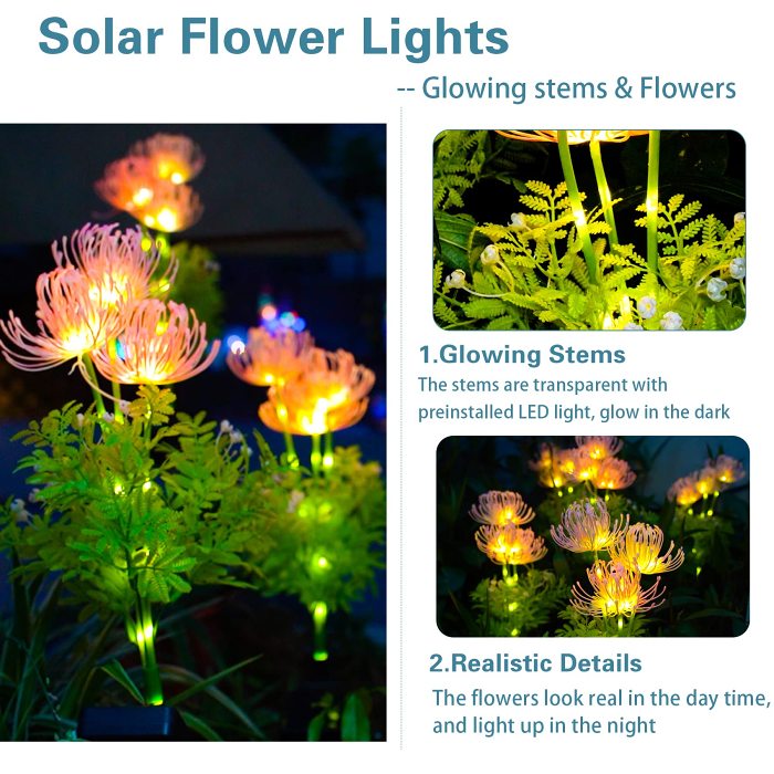 Early Christmas Deals 1000pcs 49% OFF - Solar Glowing Flowers Light