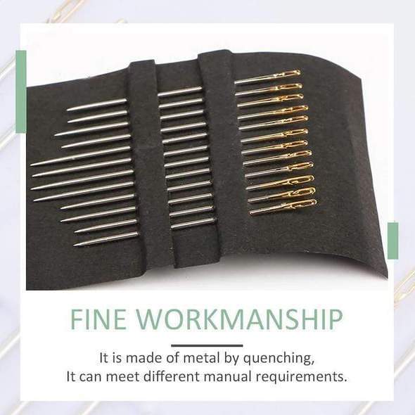 Self-threading Needles Set (12 Pcs Needles + Rosewood Storage Tube)