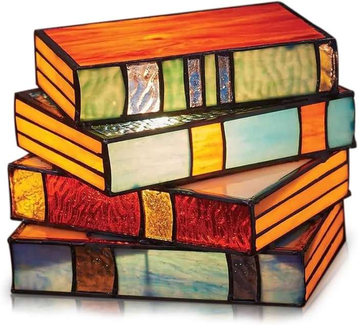 Stained  Stacked Books Lamp