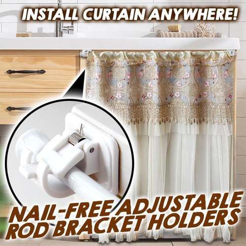 2023-Christmas Hot SaleNail-free Adjustable Rod Bracket Holders