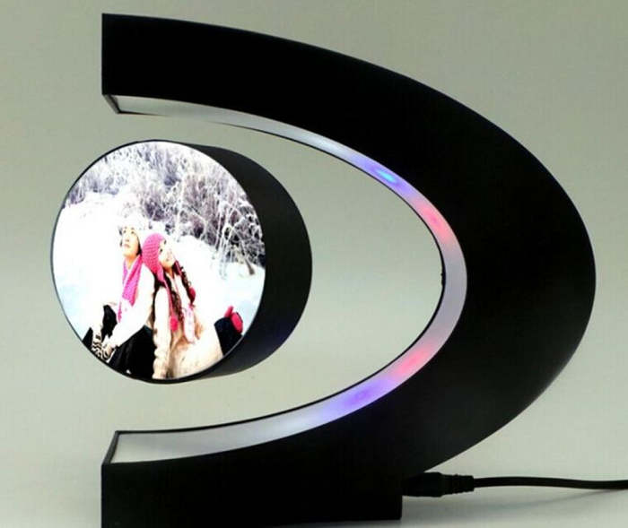 Electronic Magnetic Floating LED 3D Photo Frame Night Light