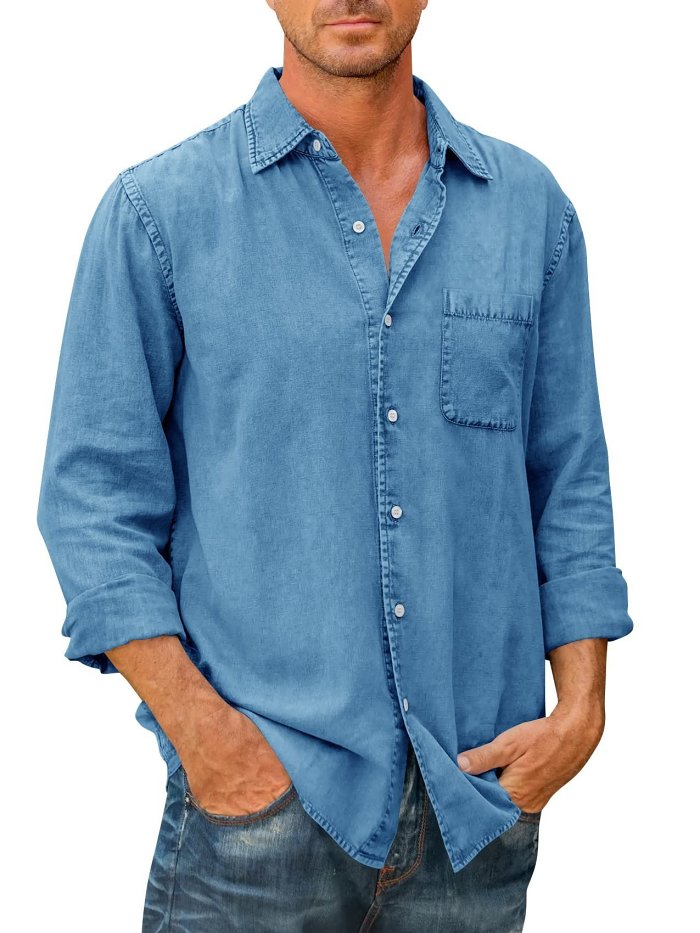 Mens Long Sleeve Button Down Shirt