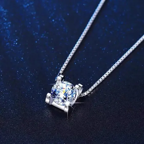 Moissanite Necklace in 925 Sterling Silver