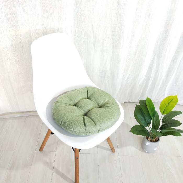 Hot Sale-Round solid color imitation linen cushion pad
